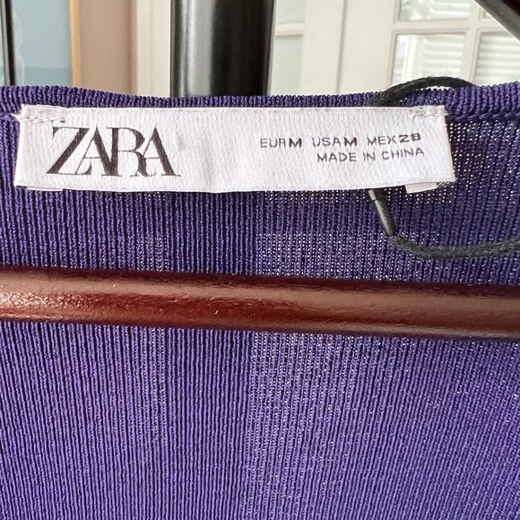 Zara Deep Blue V-Neck Long Sleeved Jumpsuit - Size M - Picture 2 of 2